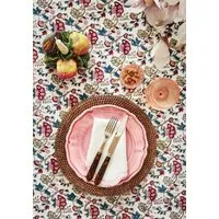 Wildflower Tablecloth Block Print - Pink, Cotton alternate view