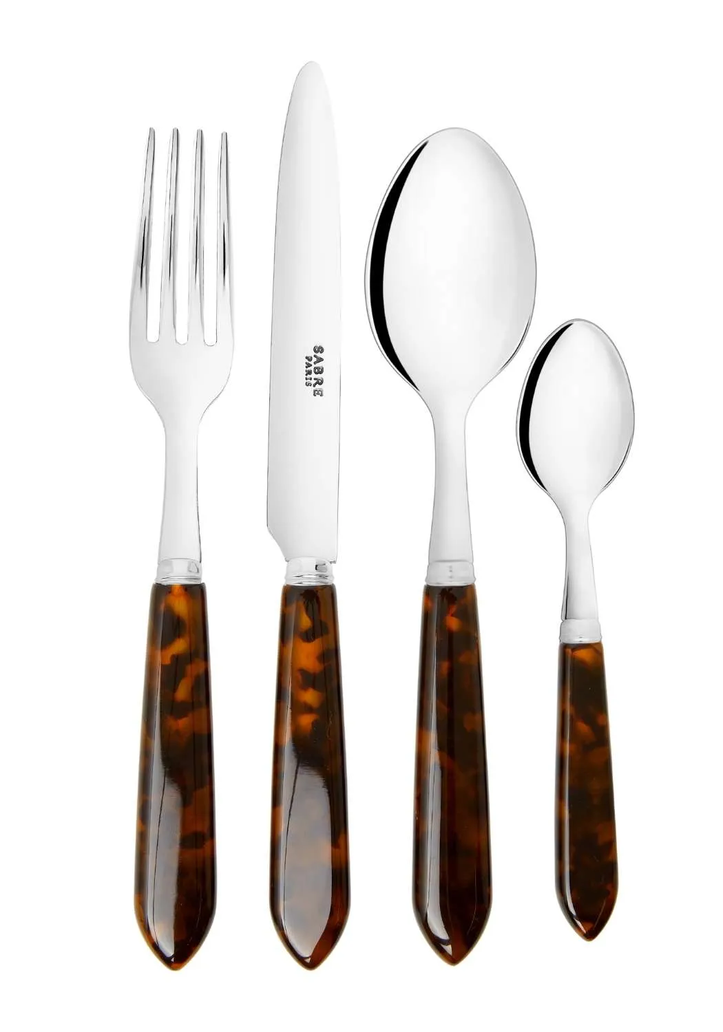 4-Piece Cutlery Set - Brown, Tortoiseshell image