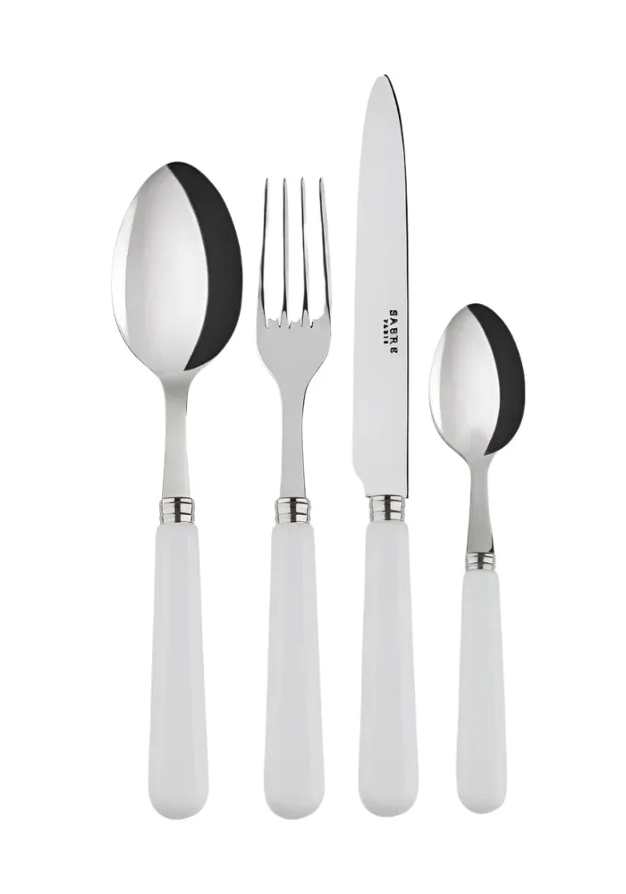 4-Piece Cutlery Set - White, Stainless Steel image