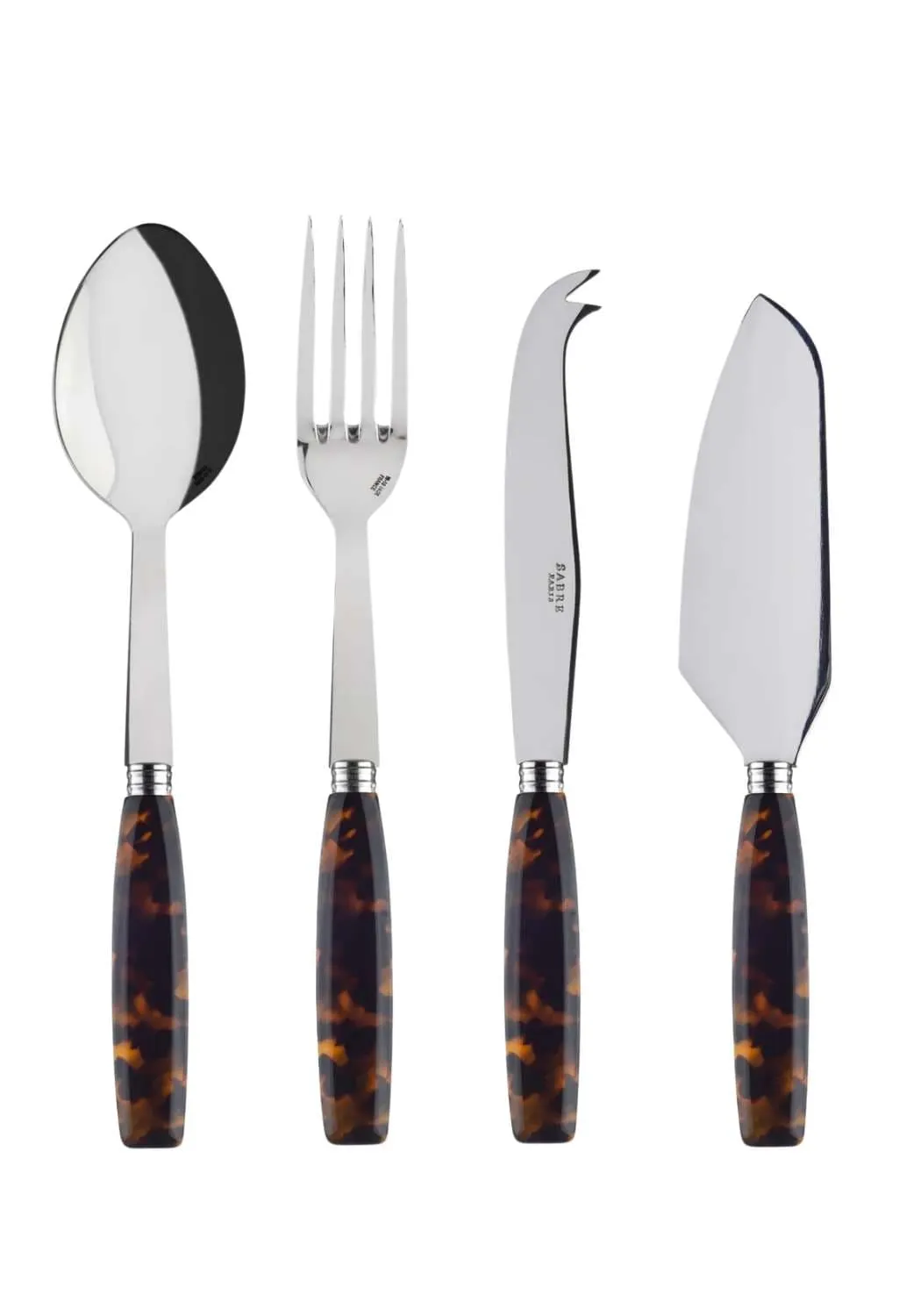 4-Piece Serving Set with Utensils - Brown image