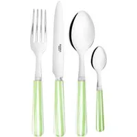 Casa Candy Stripe 4-Piece Cutlery Set - Green, Stainless Steel alternate view