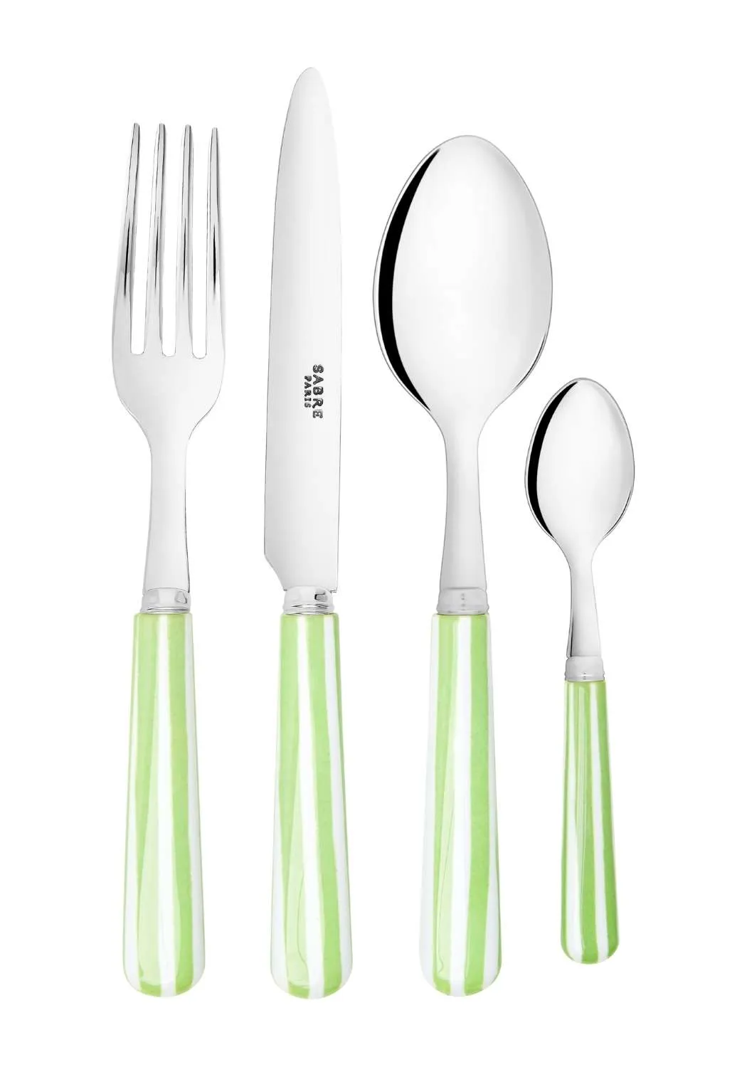 Casa Candy Stripe 4-Piece Cutlery Set - Green, Stainless Steel product