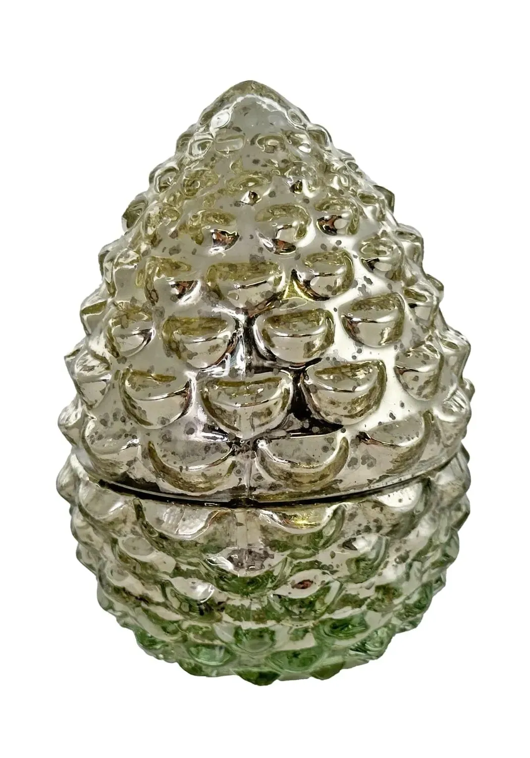 3-Piece Pine Cone Storage Set - Silver, Glass