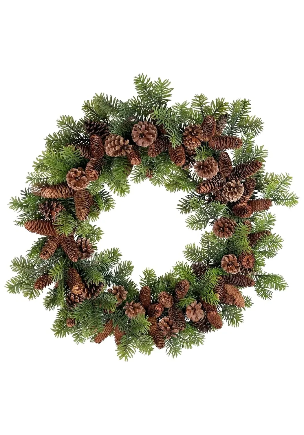 Holly Frosted Pine Wreath - Green