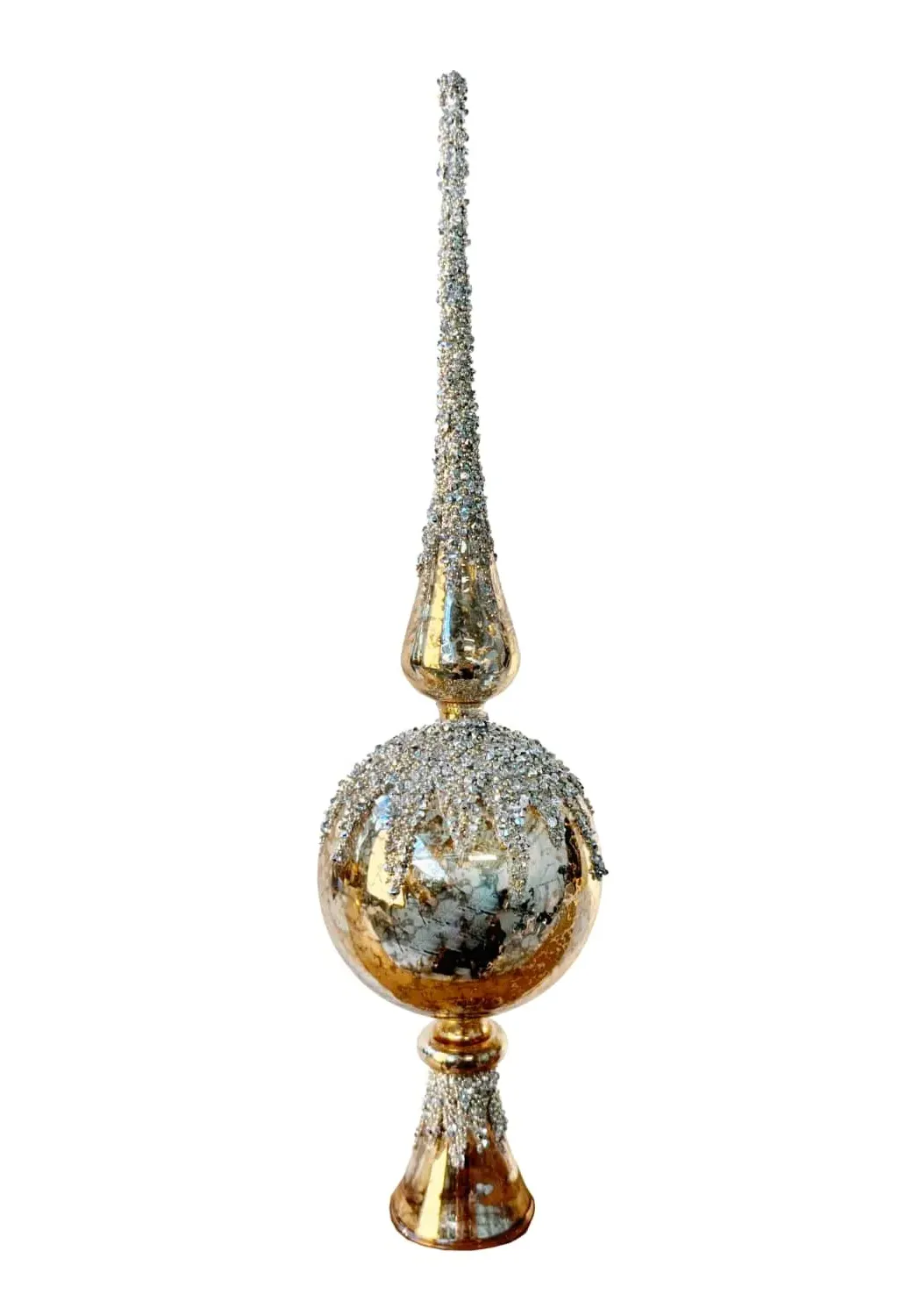 Spire Tree Topper with Baubles - Silver, Gold