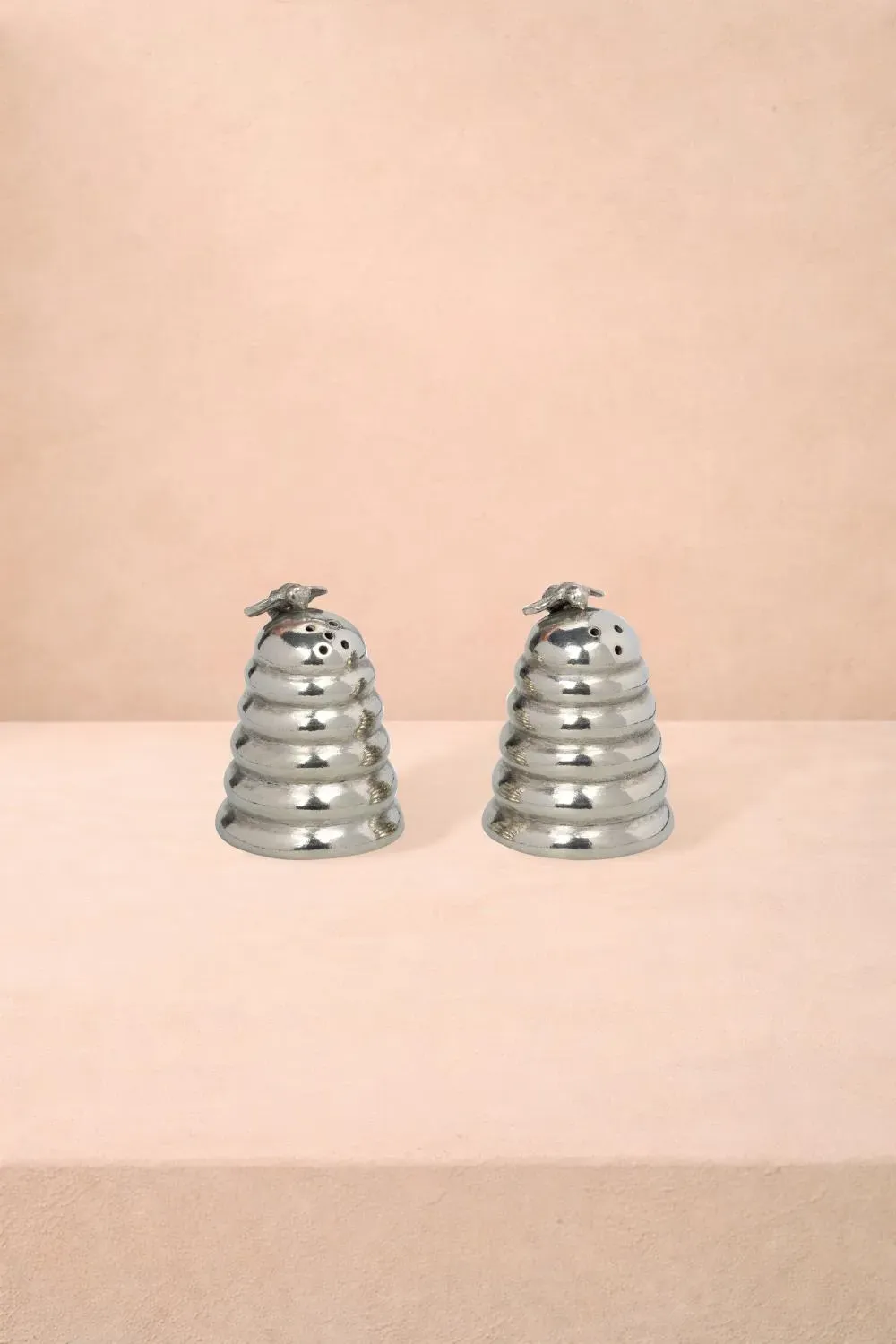 Bee Hive Harvest Salt and Pepper Shaker - Silver, Pewter product