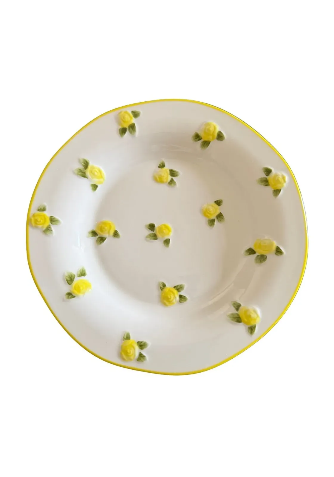 Rose Side Plates Set of 4 - Yellow, Porcelain product