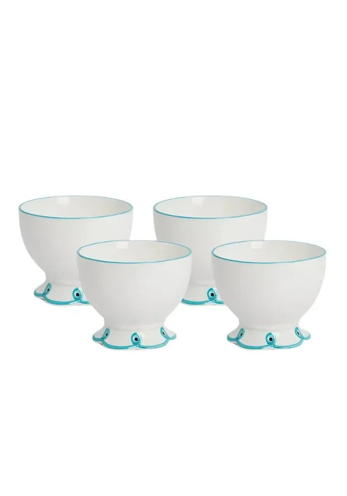 Scalloped Nibbles Bowls Set of 4 - Blue