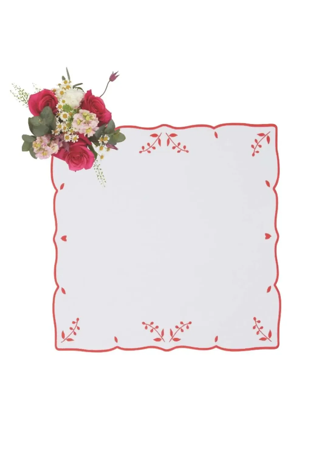 Garden Motif Placemats Set of 4 - Red product
