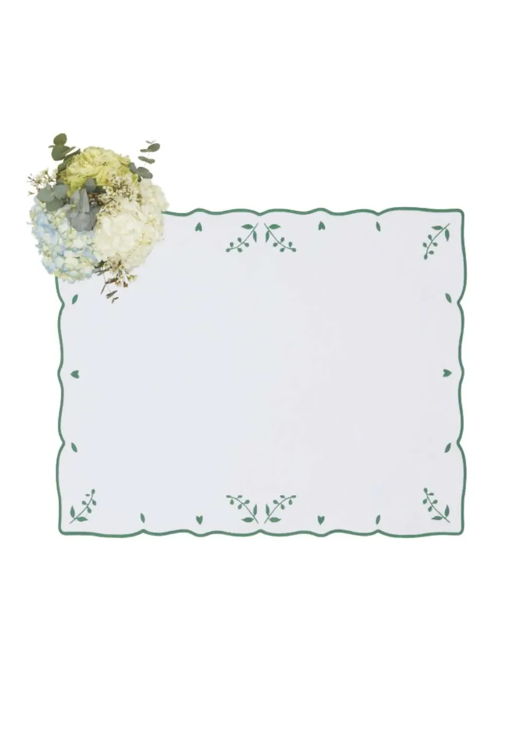 Green Blossom Rectangular Placemats Set of 4 - Green product