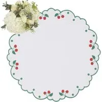 Ripe Cherry Round Placemats Set of 4 - Red, Green alternate view
