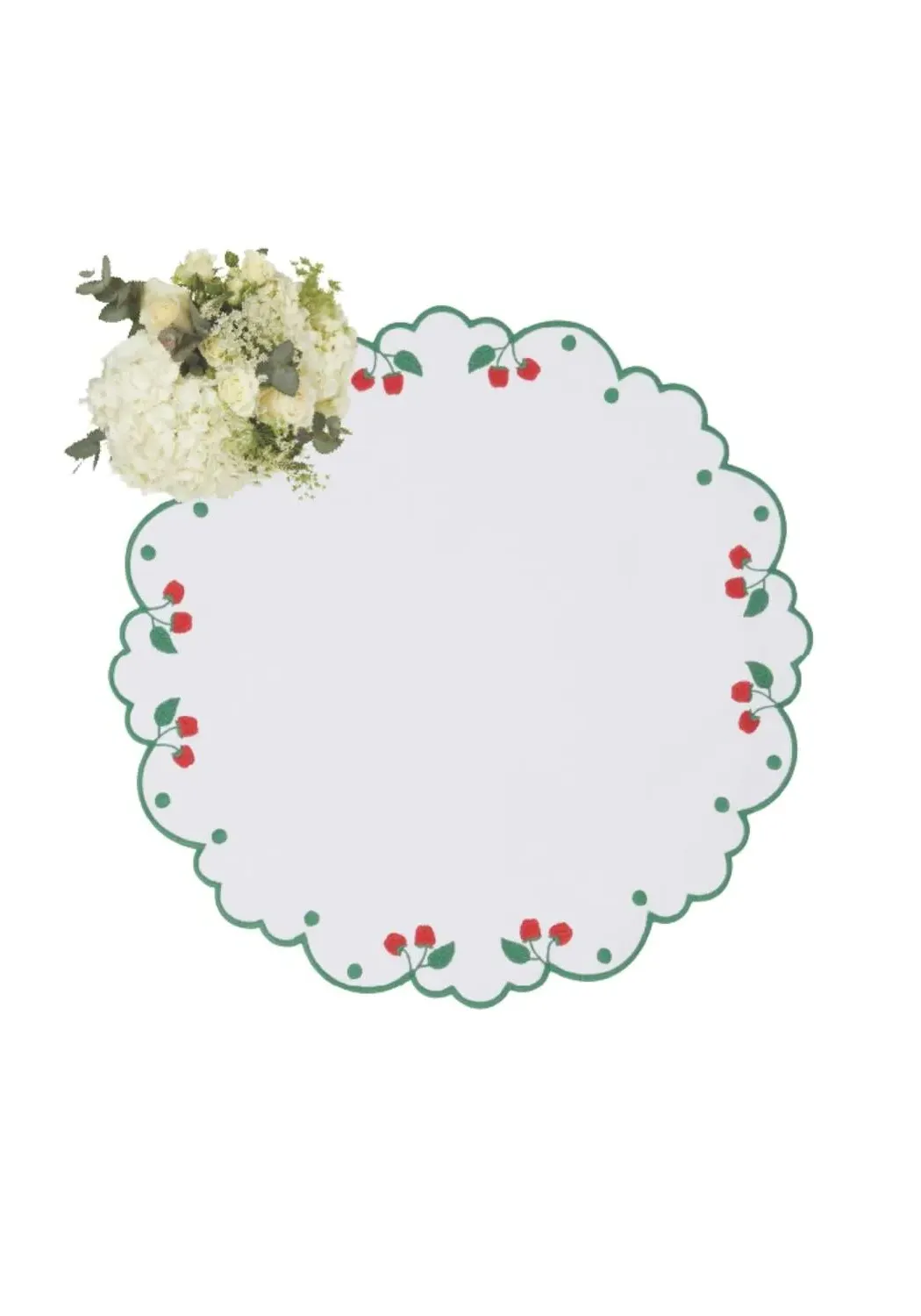 Ripe Cherry Round Placemats Set of 4 - Red, Green product
