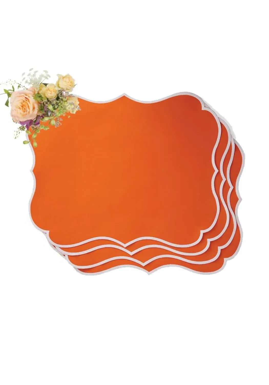 Set of 4 Placemats with Trim - Orange image