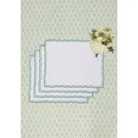 Wavy Trim Rectangular Placemats Set of 4 - Green alternate view