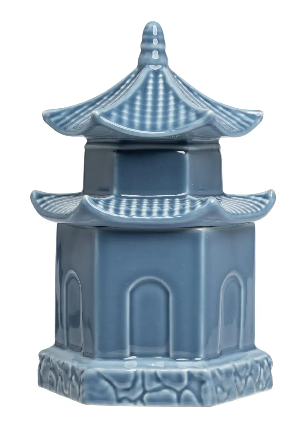 2-Tier Pagoda Ornament - Blue, Ceramic image