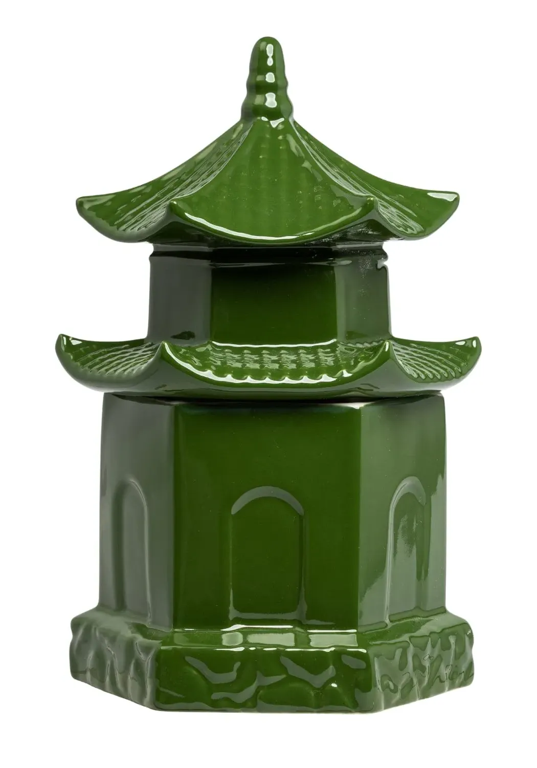 2-Tier Pagoda Ornament - Green, Ceramic