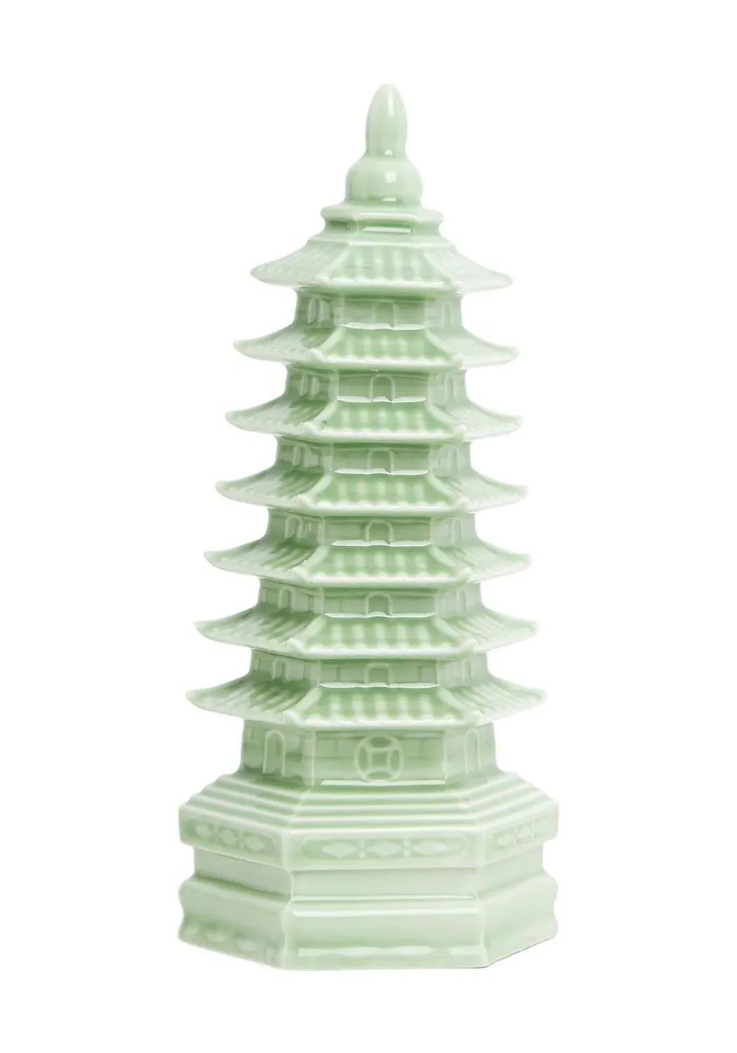 7-Tier Pagoda Decor - Green, Ceramic image