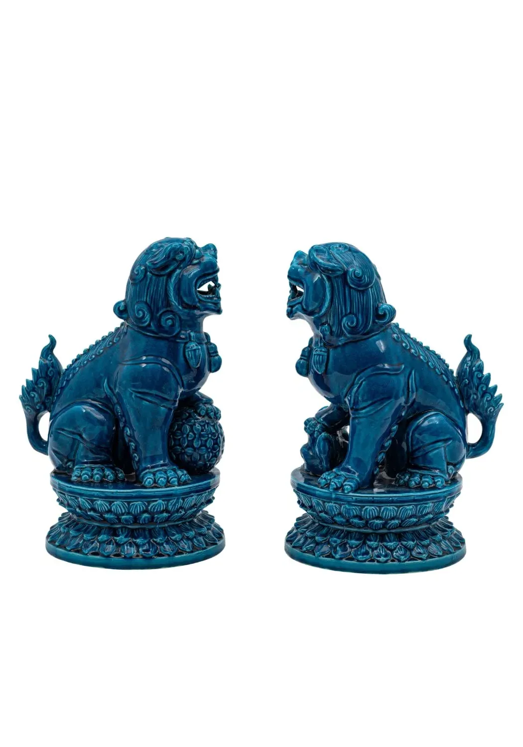 Foo Dog Figurines - Blue, Ceramic image