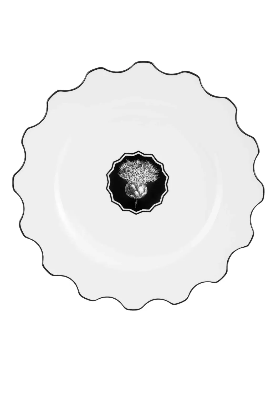 Herbariae by Christian Lacroix Scalloped Dinner Plate Set of 4 - White product