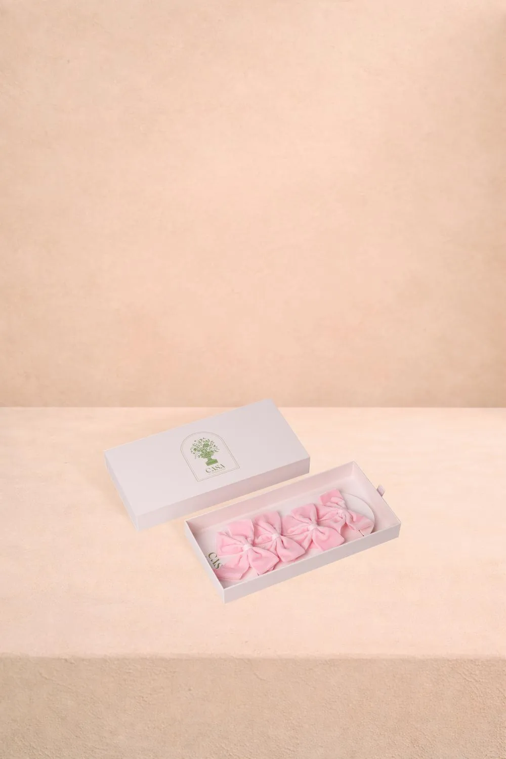 Velvet Bow Table Accents Set of 4 - Pink product