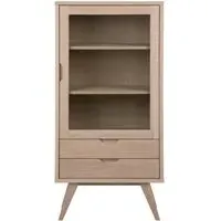A Line Oak Display Cabinet with Storage - Oak Veneer