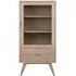 A Line Oak Display Cabinet with Storage - Oak Veneer
