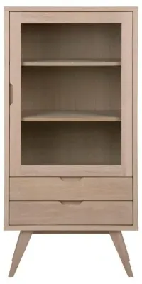 A Line Oak Display Cabinet with Storage - Oak Veneer image