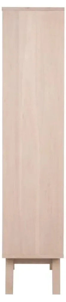 A Line Oak Tall Display Cabinet with Storage - Oak Veneer