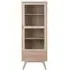 A Line Oak Tall Display Cabinet with Storage - Oak Veneer