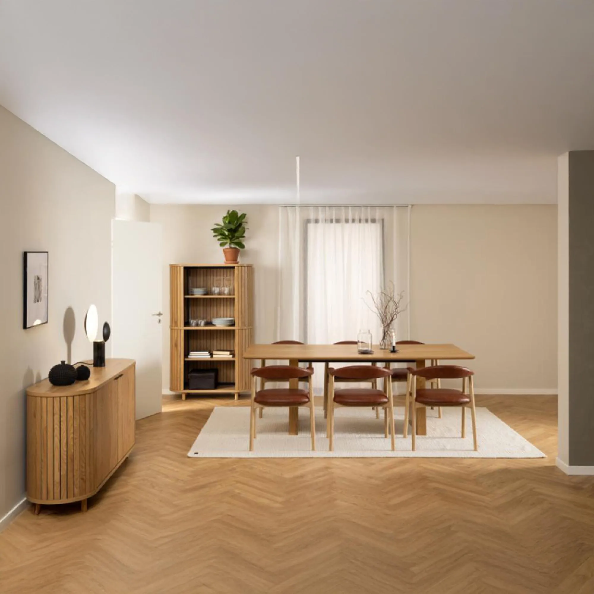 Addi Dining Armchair Set of 2 - Brandy, Faux Leather