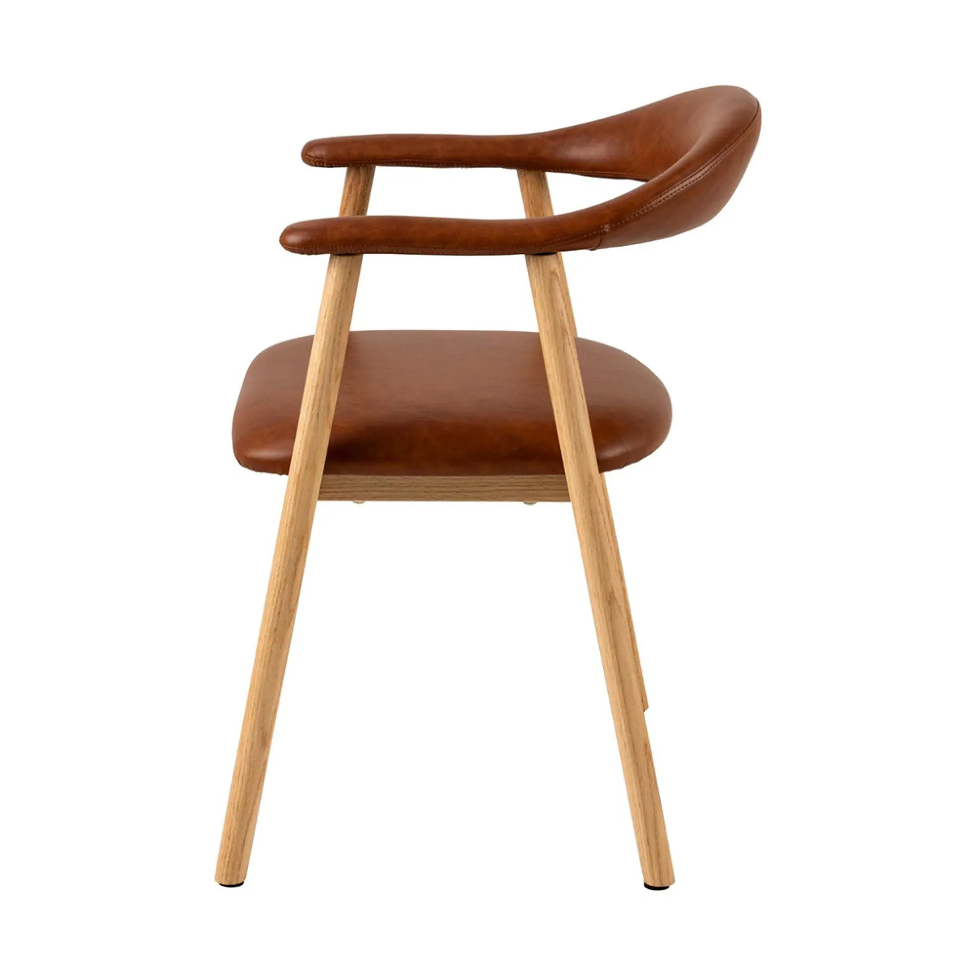 Addi Dining Armchair Set of 2 - Brandy, Faux Leather