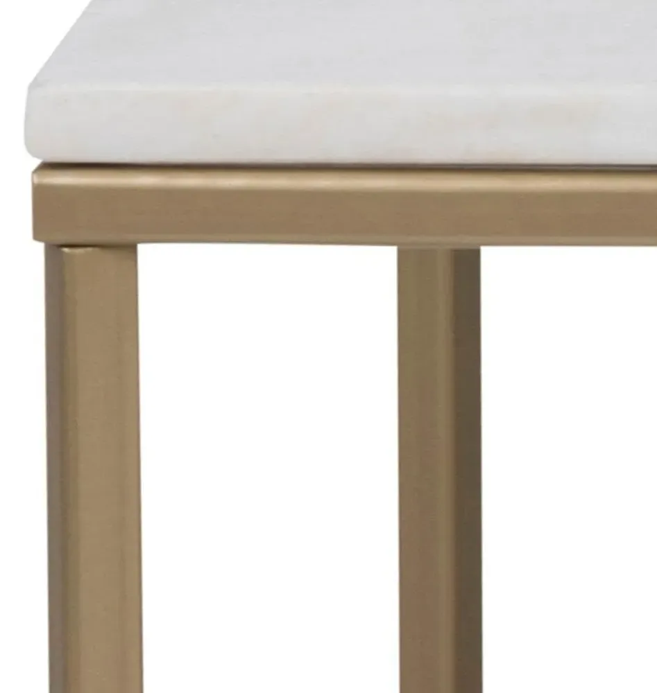 Alisma Coffee Table - White, Marble Effect