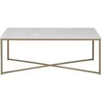 Alisma Coffee Table - White, Marble Effect