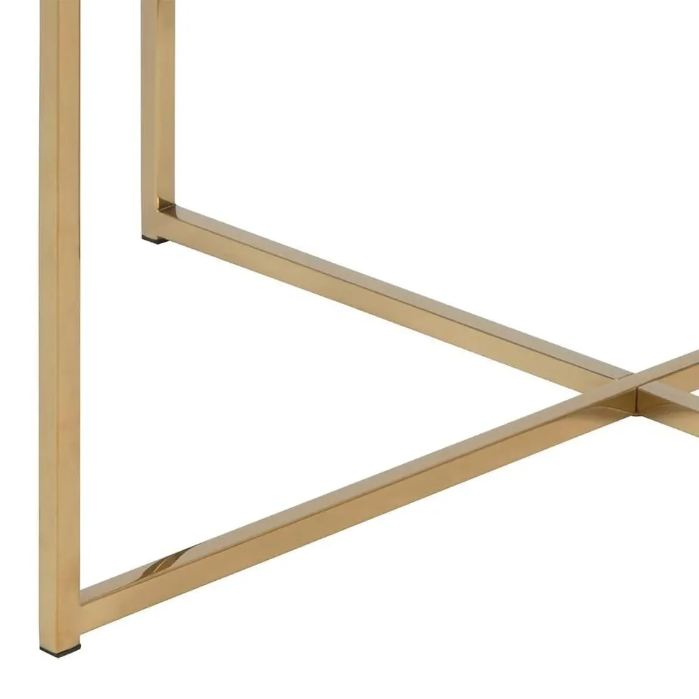 Alisma Round Coffee Table - Black, Marble Effect