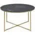 Alisma Round Coffee Table - Black, Marble Effect