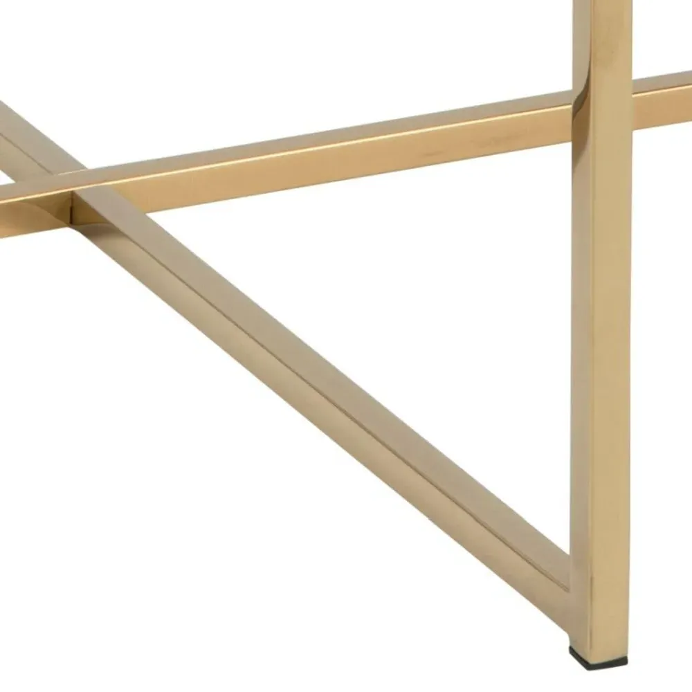 Alisma Round Coffee Table - White, Marble Effect