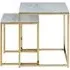 Alisma Round Nest of 2 Tables - White, Marble Effect