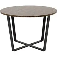 Amble 4 Seater Round Dining Table - Brown, Marble Effect
