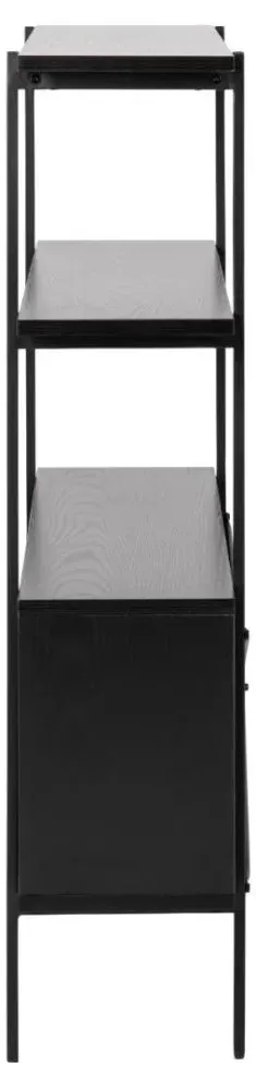 Angus 2 Sliding Door Bookcase - Black, Melamine