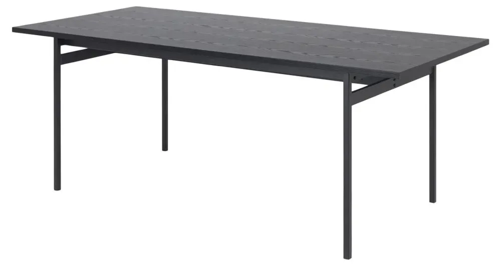 Angus Black 8 Seater Dining Table - Black, Melamine