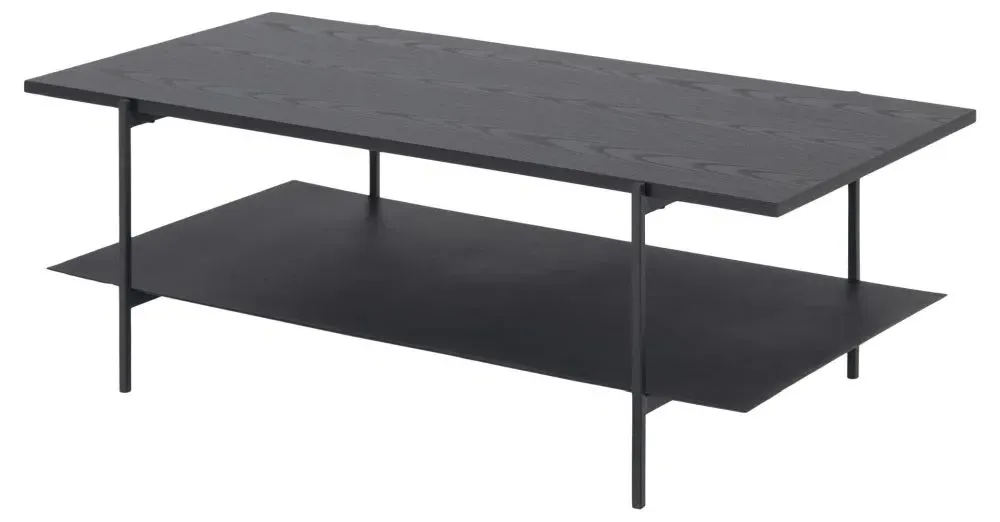 Angus Coffee Table with Storage - Black, Melamine