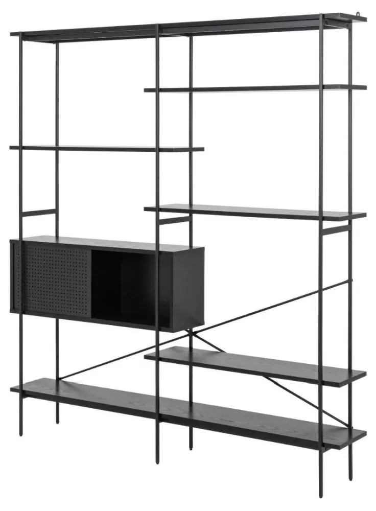 Angus Multi Shelf Open Bookcase - Black