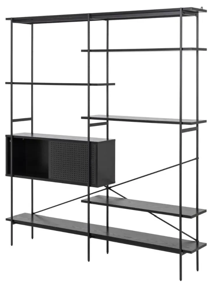 Angus Multi Shelf Open Bookcase - Black