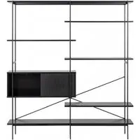 Angus Multi Shelf Open Bookcase - Black