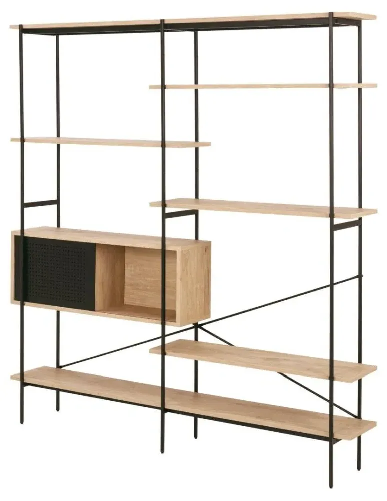 Angus Multi Shelf Open Bookcase - Wild Oak