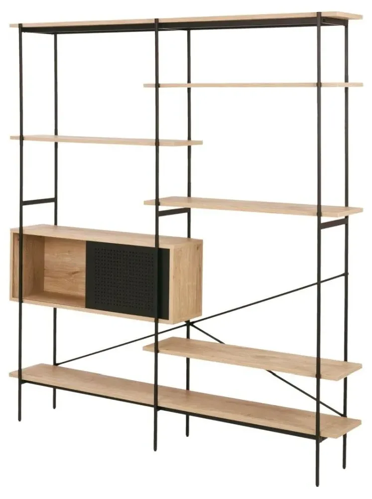 Angus Multi Shelf Open Bookcase - Wild Oak