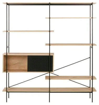Angus Multi Shelf Open Bookcase - Wild Oak
