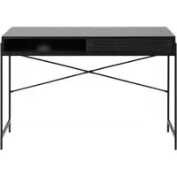 Angus Writing Desk with Sliding Door - Black, Melamine