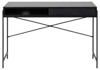 Angus Writing Desk with Sliding Door - Black, Melamine image