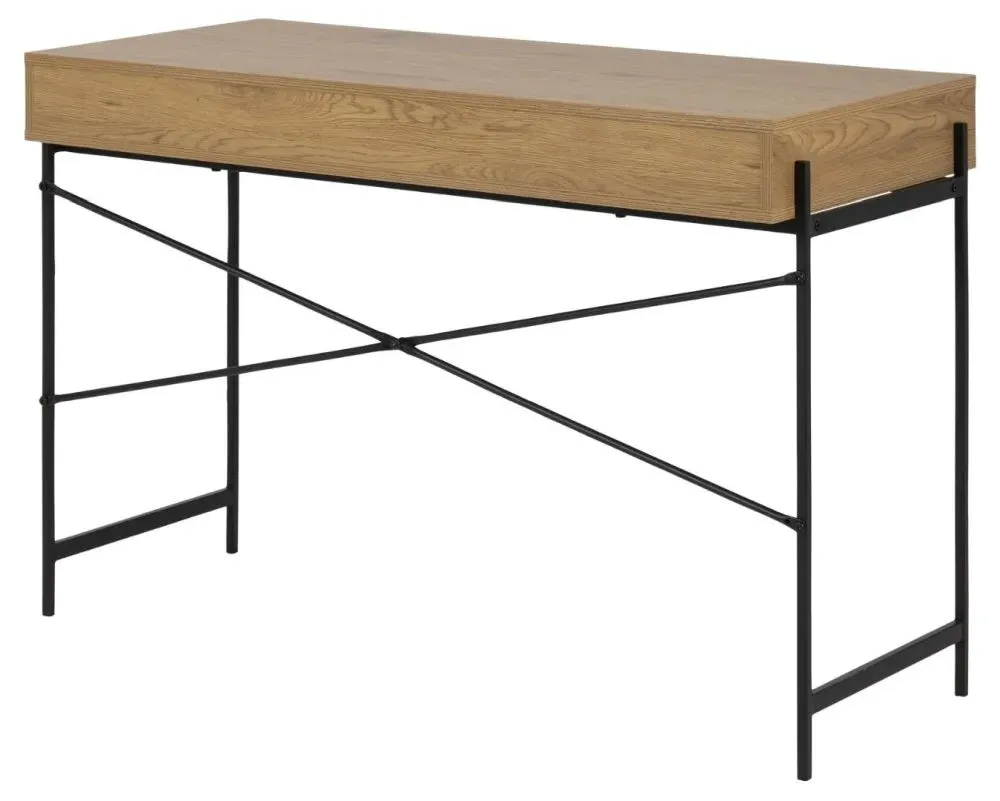Angus Writing Desk with Sliding Door - Wild Oak